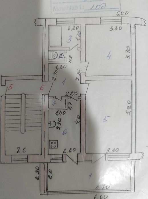Продаётся 2-комнатная квартира в г. Нурафшон (п. ПШК)