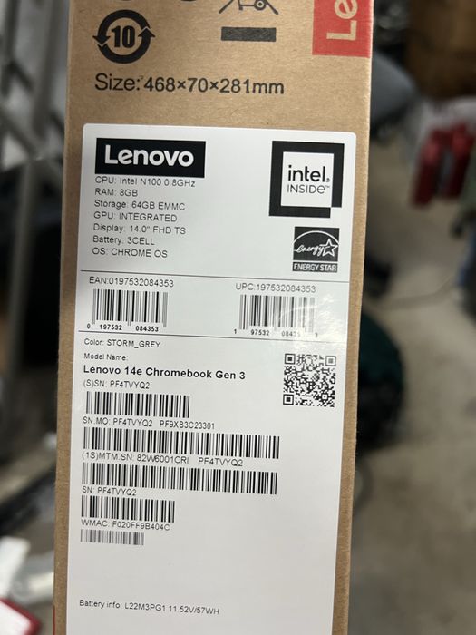 Lenovo 14e Gen3 Chromebook NOU