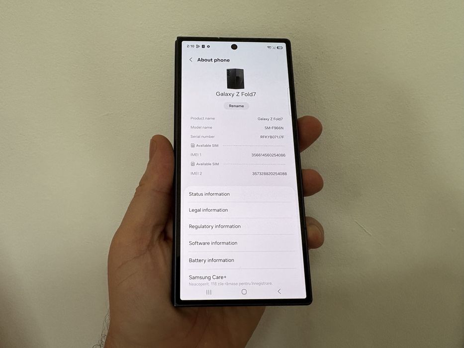 Samsung Galaxy Z Fold 7 5g, 256 gb, 12 gb, Black