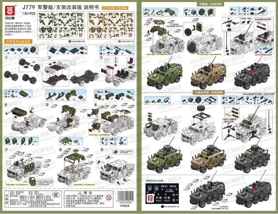 Vehicul militar tip Lego Transporter 130 pcs 3 culori disponibile