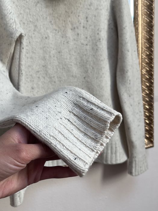 Pure Cashmere, pulover premium, 100% cașmir, tricot gros, gât înalt, crem