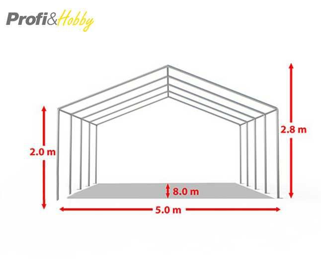 Професионална шатра 5х8м за събития PVC 500g/m2