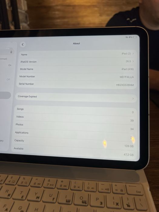 Ipad A16 128GB Silver