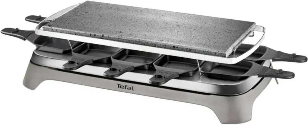 Tefal Raclette Grill Pierrade, 10 тигана, камък, 1350W, лек ДЕФЕКТ