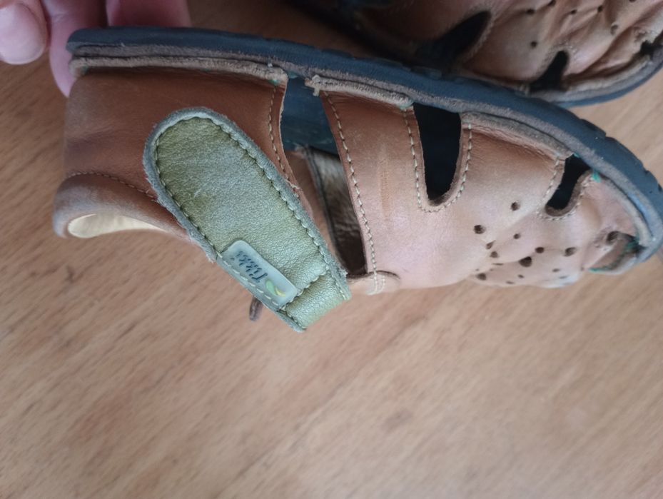 Сандали на Тики 25 номер кафеви, естествена кожа отвън и отвътре