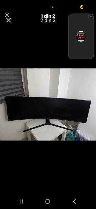 Monitor si televizor curbat imens Samsung C49J890DKR 10 din 10 culori vii usb C 149 diagonala Gaming 144 Hertz special pentru video chat