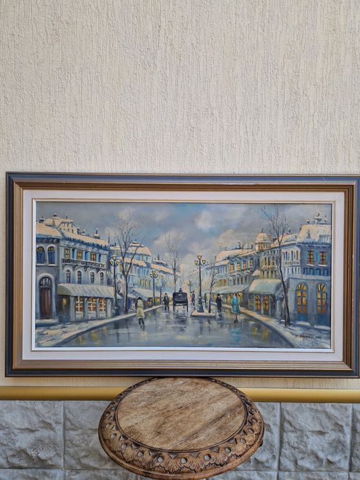 Прекрасна красива английска картина масло върху платно