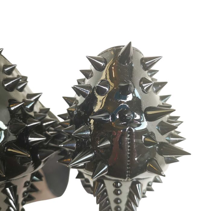 Елегантни черни токчета с шипове за сцена, парти или фотосесия, 38