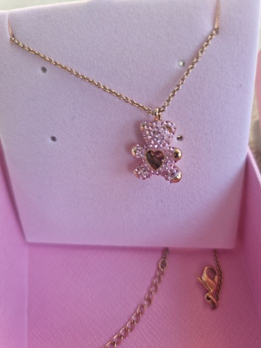 Ново Колие Swarovski - Bear, Pink, 18K rose gold finish
