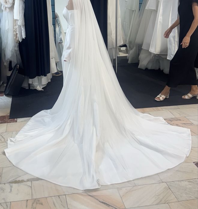 Trenă detașabilă pentru rochie de mireasă – tafta
