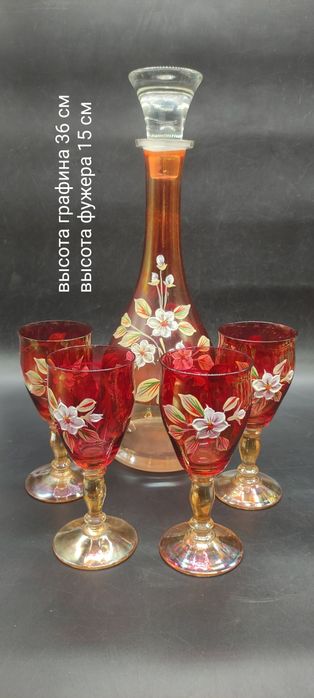 Графин с фужерами лепка