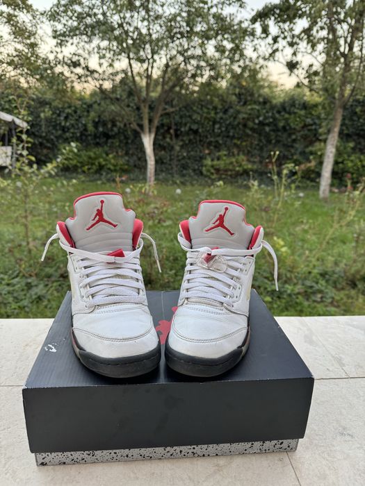 Jordan 5 retro white and red