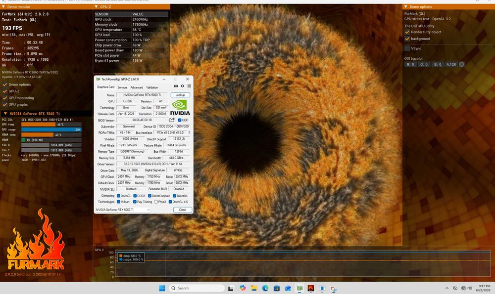 Видеокарта Gainward RTX 5060 Ti Python III OC, 16GB, GDDR7