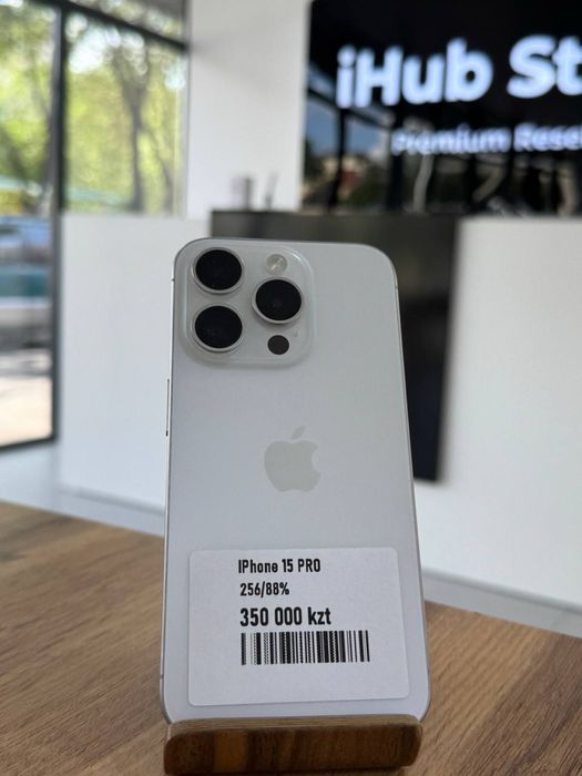 iPhone 15 Pro•256GB/88%White Titanium Айфон 15 Про•256ГБ/88%Ақ Титан