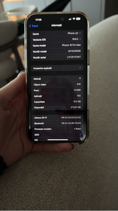 Iphone 16 pro max 512 gb  Dust