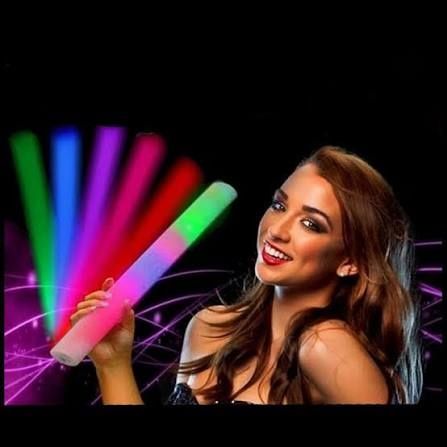 Bagheta Foam stick cu LED, PROCART, accesoriu petrecere si festival, lungime 46 cm, multicolor