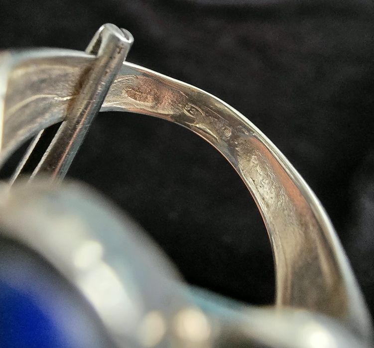 Inel argint 925,lucrat manual cu lapis lazuli