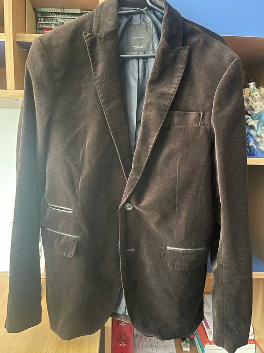 Sacou de costum Zara, maro, marimea M-L (170-180 cm, 70-78 kg)