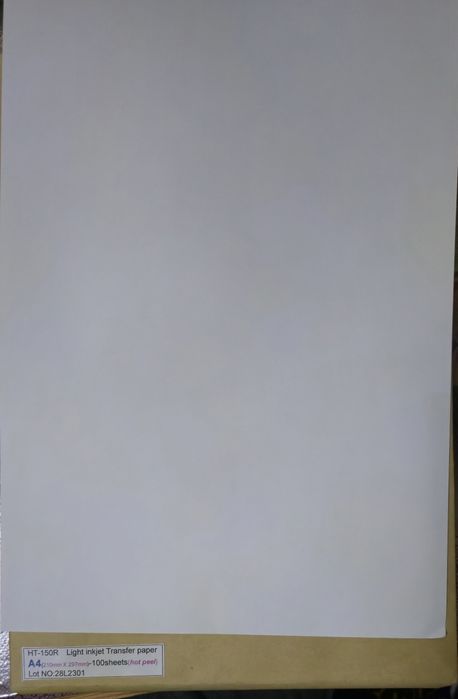 Оқ ва Оч Рансли Матолар учун Inkjet Transfer Qog‘ози — 100 Варақ, A4,