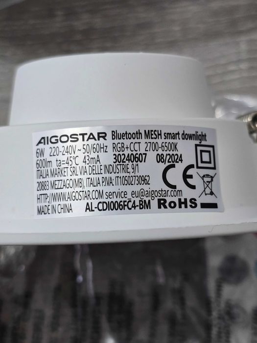 Spoturi încastrate LED Aigostar RGB+CCT – Smart, IP44, 4 bucăți
