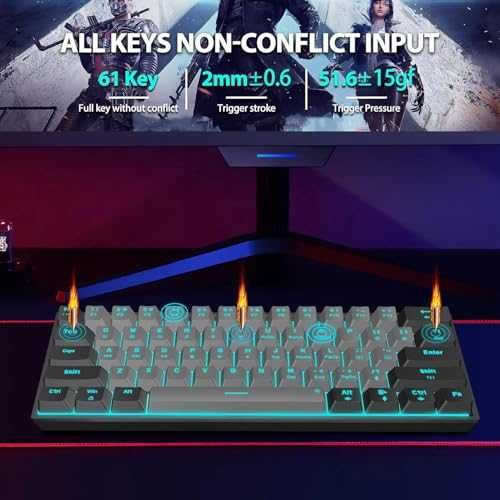 Механична клавиатура Snpurdiri 60 Percent Machanical Keyboard Red Switches