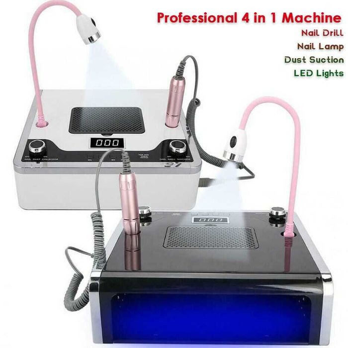 4 в1 Прахоул.,Ел.пила и ЛЕД/УВ Гел/Лак Печка-лампа 108 в. Черна и Бяла