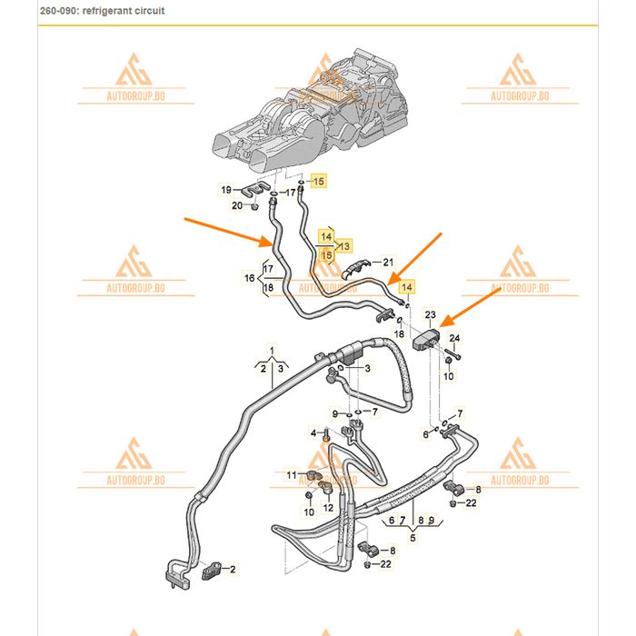 Тръби климатик за audi a8 d5 4n - 4n0820727b 4m0816181