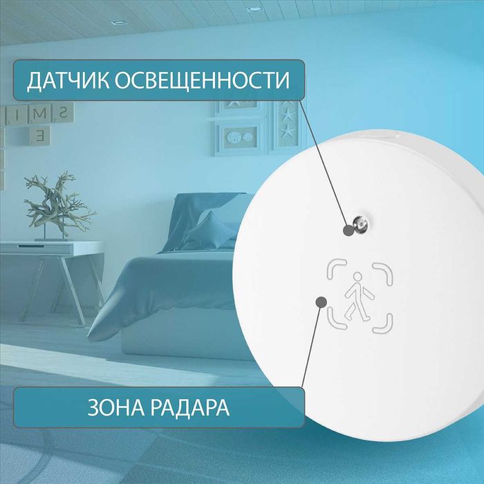 Умный Wi-Fi датчик присутствия и освещенности ROXIMO SWHPS08