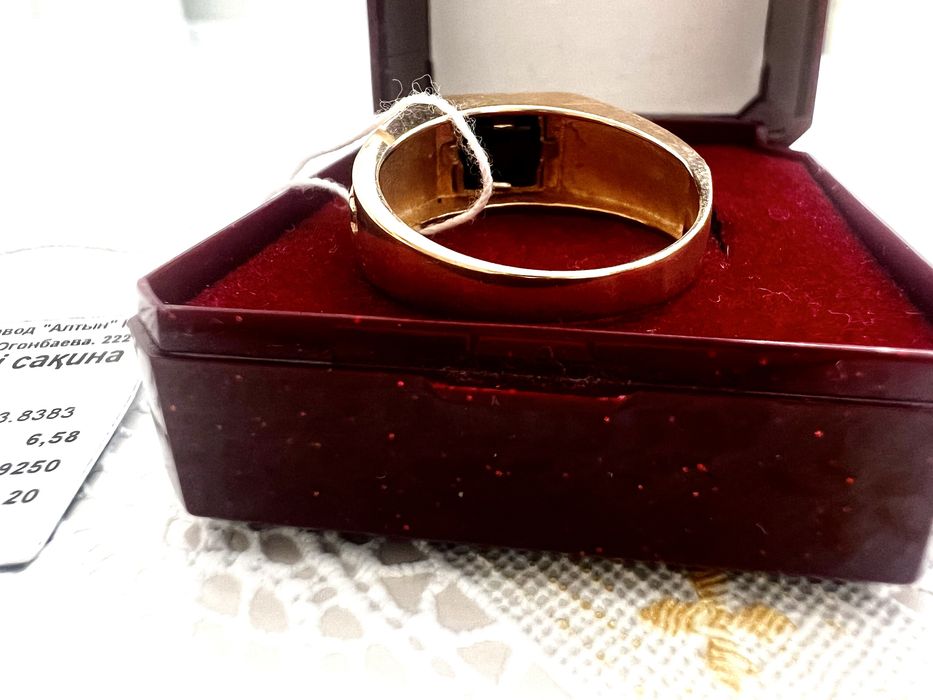 Кольцо мужское печатка, кольцо 585