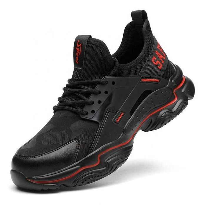 Защитни Работни Обувки Veiras Safety, S1P, Черно / Червено