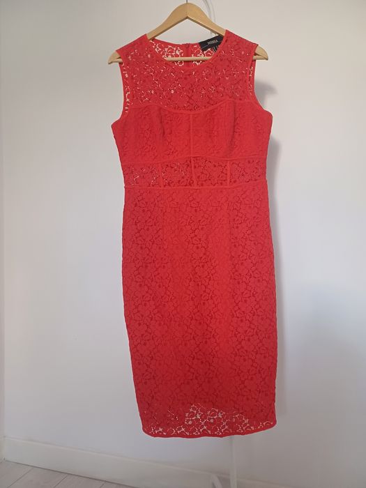 Rochie NISSA dantelă roșie ocazie cocktail botez