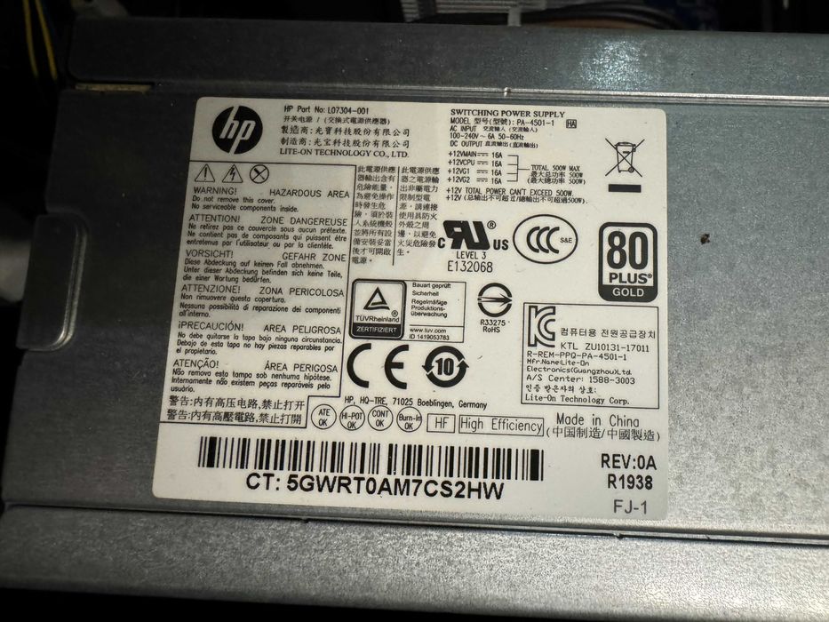 HP Z2 G4 Tower Xeon E 2174G 3.80GHz / 64GB DDR4 / 1TB + 256GB SSD