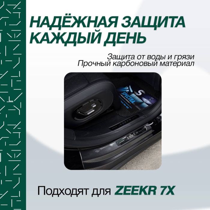 Карбоновая накладка на порог дверей  для Zeekr 7x от «ZeekrShop»