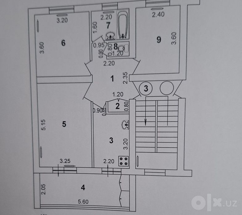 3х ком квартира проведена