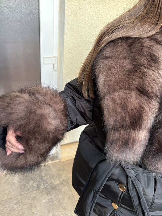 Geaca de fas NOUA cu blana de vulpe