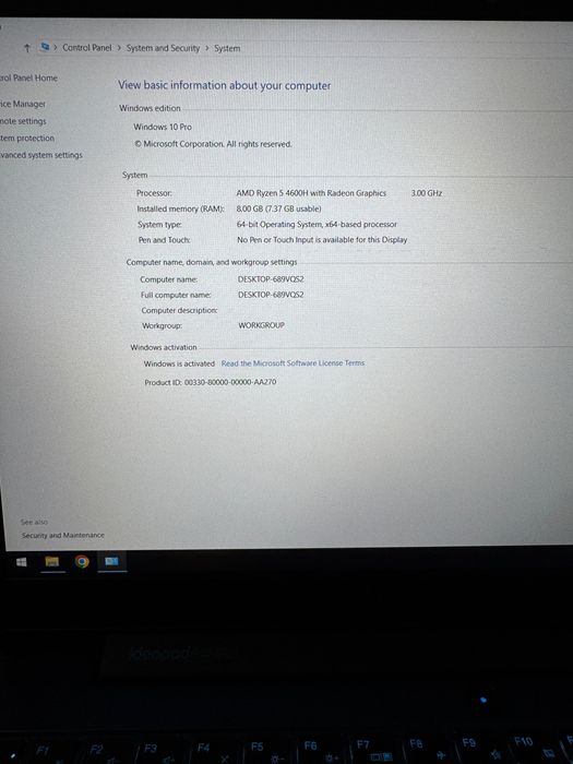 Laptop Lenovo IdeaPad Gaming 3, AMD Ryzen 5 4600 H, 8 GB Ram, gtx 1650, 512 SSD, CURATAT + PASTA NOUA