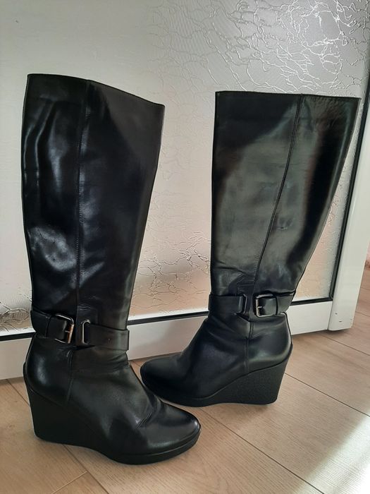 Cizme piele înalte cu platforma