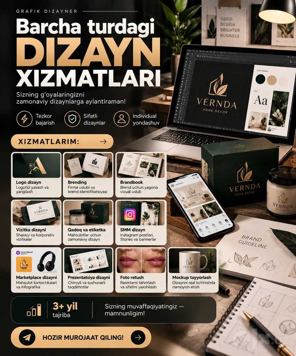 Услуги графического дизайнера/Grafik dizayner xizmatlari/ online