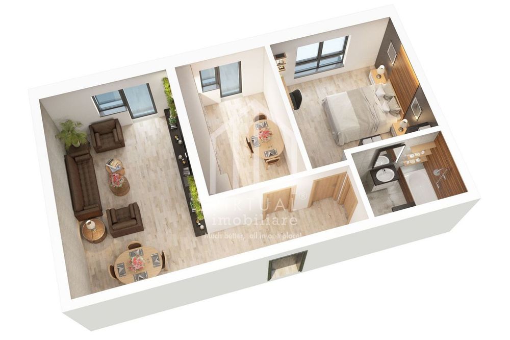 Ap. 2 camere 56mp utili + balcon | la alb | zona Dna Stanca