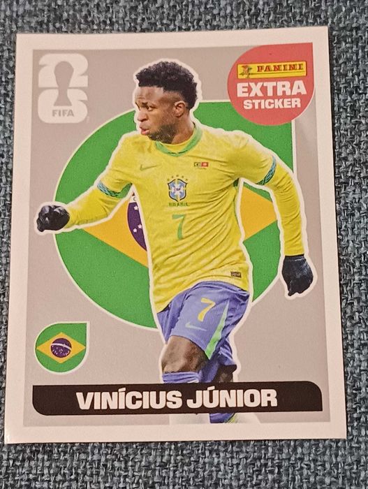 Panini FIFA World Cup 2026 – Vinicius Jr Extra Sticker Silver (Rară)