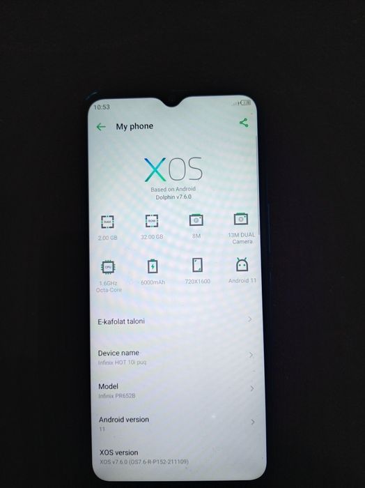 Infinix xot 10i kafolatlangan