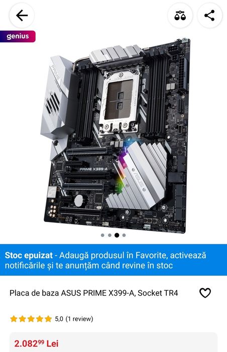 Placa de baza ASUS PRIME X399 A Socket TR4