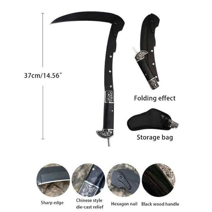 Двойно сгъваем сърп-коса  SICLE с калъф за колан