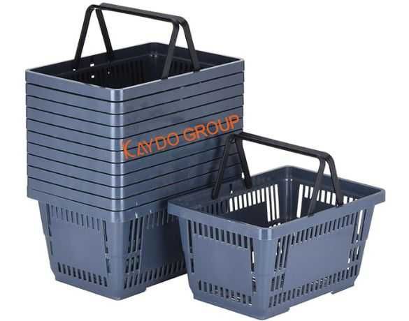 Нови !Налични! Пластмасова кошница за пазаруване - тъмно сива 22л