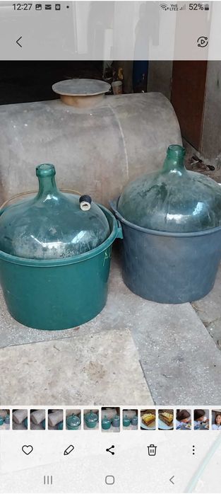 Damigene  sticla 55 l  si 35 l  cu COS   si  BUTOAIE plastic 150 l