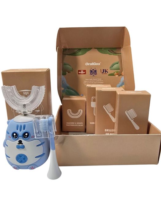 Детска електрическа 2 в 1 , 360 градусова U образна четка за зъби