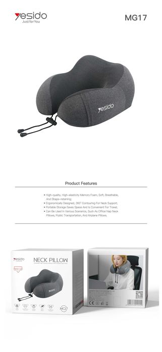 Yesido MG17 U-образная подушка для шеи из память-пены Neck Pillow