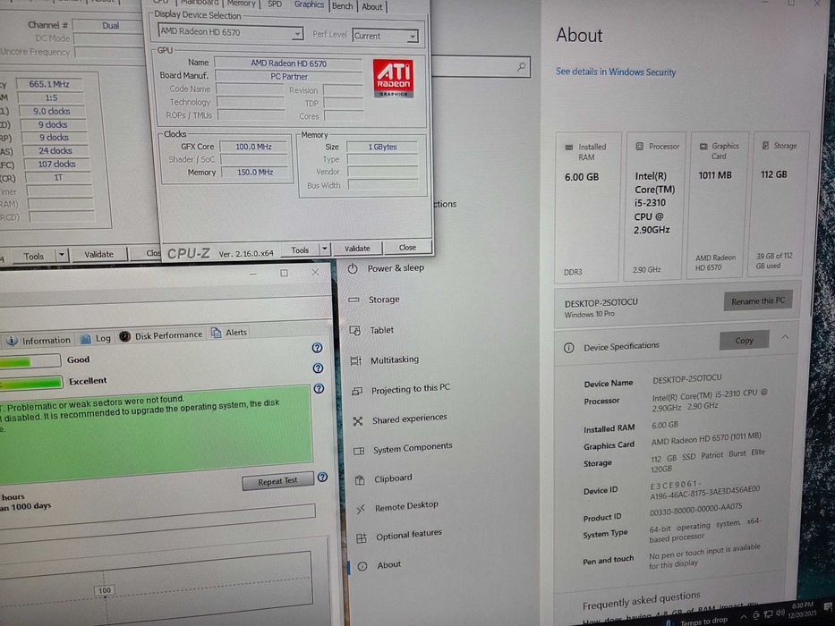Unitate PC Calculator Acer Intel Core i5-2310 6 GB DDR3 RAM SSD 120 GB
