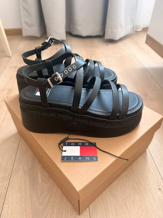 Sandale Tommy Jeans din piele naturala