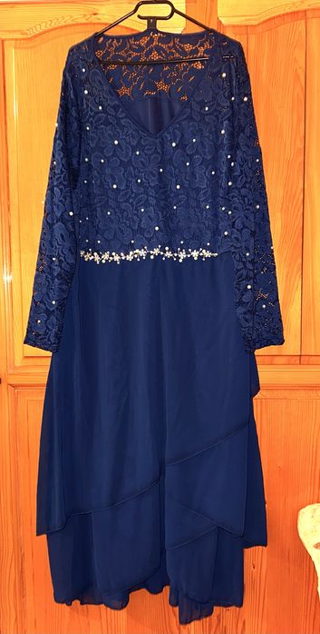 Rochie albastra cu perle, marimea 5XL